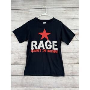 Rage Against the Machine Red Star Graffiti T-Shirt Adult Small Black Red Music